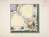 Design for Ceiling Decoration, Anonymous, Italian, 19th century  Italian, Watercolor