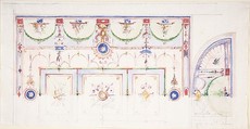 Design for a Painted Ceiling, Anonymous, Italian, 19th century  Italian, Watercolor