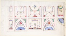 Design for a Painted Ceiling, Anonymous, Italian, 19th century  Italian, Watercolor