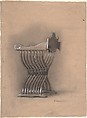 Design for a chair, N. Borolino (?) Italian, Charcoal highlighted with white gouache on tan paper