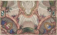 Design for a Painted Ceiling, Anonymous, Italian, 19th century  Italian, Watercolor