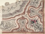 Design for a Painted Ceiling, Anonymous, Italian, 19th century, Watercolor