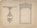 Designs for a Mirror Frame and Table, Anonymous, Italian, 19th century  Italian