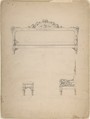 Designs for Couch, Chair, and Stool, Anonymous, Italian, 19th century  Italian