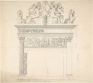 Design for a Chimney Piece, Anonymous, Italian, 19th century Italian, Brown ink and pencil