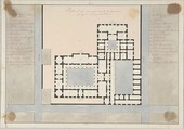 Plan of a Greek House, Anonymous, Italian, 19th century Italian, Pen and watercolor