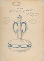 One of Twenty-Three Sheets of Drawings of Glassware (Mirrors, Chandeliers, Goblets, etc.), Compagnia di Venezia e Murano  Italian, Tissue, with pencil, pen and ink, and watercolor