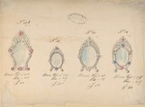 One of Twenty-Three Sheets of Drawings of Glassware (Mirrors, Chandeliers, Goblets, etc.), Compagnia di Venezia e Murano  Italian, Tissue, with pencil, pen and ink, and watercolor