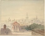 View of Milan, Adrian Ludwig Richter German, Graphite with watercolor