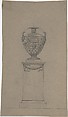 Design for a Tomb with an Urn, Johann Gottfried Schadow  German, Pen and black ink, brush and gray wash, over a sketch in graphite