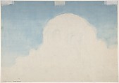 Partial View of the Colosseum; verso: Sketch of the Temple of Minerva Medicea, Johann Christian Klengel (German, Dresden 1751–1824 Dresden), Brush and gray ink, over black chalk; verso: graphite, blue wash