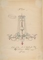 One of Twenty-Three Sheets of Drawings of Glassware (Mirrors, Chandeliers, Goblets, etc.), Compagnia di Venezia e Murano  Italian, Tissue, with pencil, pen and ink, and watercolor