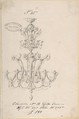 One of Twenty-Three Sheets of Drawings of Glassware (Mirrors, Chandeliers, Goblets, etc.), Compagnia di Venezia e Murano  Italian, Tissue, with pencil, pen and ink, and watercolor