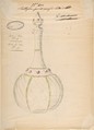 One of Twenty-Three Sheets of Drawings of Glassware (Mirrors, Chandeliers, Goblets, etc.), Compagnia di Venezia e Murano  Italian, Tissue, with pencil, pen and ink, and watercolor