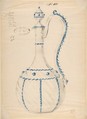 One of Twenty-Three Sheets of Drawings of Glassware (Mirrors, Chandeliers, Goblets, etc.), Compagnia di Venezia e Murano  Italian, Tissue, with pencil, pen and ink, and watercolor