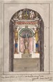 Design for a Tribune., Anonymous, Italian, 19th century  Italian, Pen and brown ink, watercolor, over graphite with ruled and compass construction