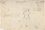 Fireworks for a Naval Victory, Anonymous, Italian, 18th or early 19th century, Pen and ink, wash and brown and red ink wash, leadpoint