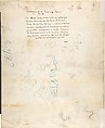 Confessions of an Inquiring Spirit, No. 3 (recto); Study for a scene with ten imaginary creatures (verso), Dion C. Calthrop (British, London 1875/78–1937), Recto: pen and black ink, watercolor, over graphite
Verso: graphite