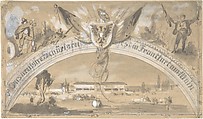 Illustration for Civic Celebration (?), Anonymous, German, 19th century  German, Graphite, brush and gray wash with white heightening.