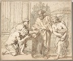 Allegory of Fecundity (?), Gerard de Lairesse Dutch, Pen and brown ink, over red chalk; double framing lines in pen and brown ink (possibly by the artist)