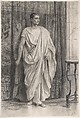 Standing Roman, Sir Lawrence Alma-Tadema  British, born The Netherlands, Pen and gray ink, brush and gray wash