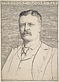 Portrait of Theodore Roosevelt, Frank Lewis Emanuel British, Pen and black ink