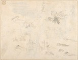Morning: Pope's Odyssey, Book 12 (recto); Study for the final drawing (verso), John Flaxman (British, York 1755–1826 London), Pen and gray ink over graphite
