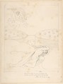 Sleep Escaping from the Wrath of Jupiter – "But gentle Night to whom I fled for Aid (the Friend of Earth and Heaven), Her Wings Display'd" (Pope's Iliad, Book 14, line 293), John Flaxman  British, Pen and black ink over graphite