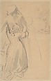 Sheet of studies with female figure kneeling and embracing standing figure, John Flaxman (British, York 1755–1826 London), Pen and black ink, brush and gray wash, graphite