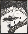 "The Fall of the Spider Man": Canadian Fairy Tales, Marcia Lane Jarret Foster  British, Pen and black ink, brush and wash, touches of white gouache (bodycolor)