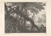 A Forest with a Rabbit Hunt, Aegidius Sadeler II  Netherlandish, Engraving
