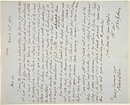 Letters to Henry Farnum from John Gibson and Benjamin Spence, John Gibson (British, Gwynedd, Wales 1790–1866 Rome), Pen and brown ink on blue paper