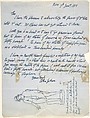 Letter from John Gibson to John Udny, containing information for Henry Farnum, John Gibson (British, Gwynedd, Wales 1790–1866 Rome), Pen and black ink on blue paper
