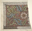 Design for Ecclesiastical Embroidery -- Cross Stitch Pattern, Ernest Geldart British, Watercolor, pen and black ink over graphite