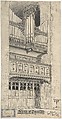 Sketch of an Organ case, Ernest Geldart British, Pen and black ink over graphite