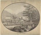 The Convent of Frauenalb, Ch. G. Boeckmann  German, Pen and gray ink, brush and gray ink; framing line in dark gray ink
