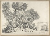 Landscape, Alexandre Calame Swiss, Graphite