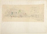 View of Town, Franz von Hauslab the Younger  Austrian, Pencil and watercolor on tracing paper mounted on paper.