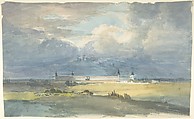Landscape with a Large Building, Franz von Hauslab the Younger  Austrian, Watercolor over graphite