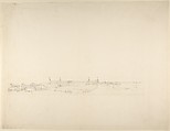 Landscape with a Large Building, Franz von Hauslab the Younger  Austrian, Graphite, squared