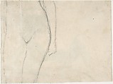 Study of a Nude Young Girl, August Xaver Karl von Pettenkofen (Austrian, Vienna 1821–1889 Vienna), Brush and brown wash over black chalk