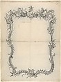 Design for a Frame, Johann Oktavian Salver German, Brush and black ink and gray wash over traced of black chalk; incised for transfer; flaps of paper added at top and bottom turned under