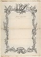 Design for a frame with Eagles and Trophies, Johann Oktavian Salver German, Brush and black ink and gray wash over traces of black chalk; incised for transfer; sheet extended at top and bottom; extensions turned under