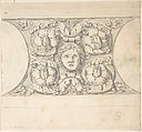 Classical Molding with Human Head, Leaves, Vines and Empty Roundels (recto); Detail of Classical Molding with Eagle In front of a Wreath with Ribbon Below (verso), Attributed to Thomas Hardwick (British, London 1752–1829 London), Graphite