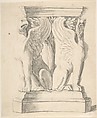 Sketch of a Classical Pedestal with Griffins, Thomas Hardwick  British, Graphite