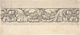 Border Design from a Classical Frieze, Decorated with Vines and Leaves, Thomas Hardwick  British, Graphite