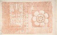 Classical Molding with Floral Elements, Thomas Hardwick  British, Red chalk