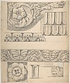 Classical Border Elements with Vines and Leaves, Thomas Hardwick  British, Graphite