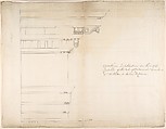 Design for a Corinthian Entablature for the Duke of Richmond, either for Richmond House, Whitehall, London, or Goodwood, Sussex, Thomas Hardwick (British, London 1752–1829 London), Pen and black and brown ink