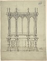 Design for a Gothic Cabinet, Charles Hindley and Sons  British, Pen and black ink over graphite
